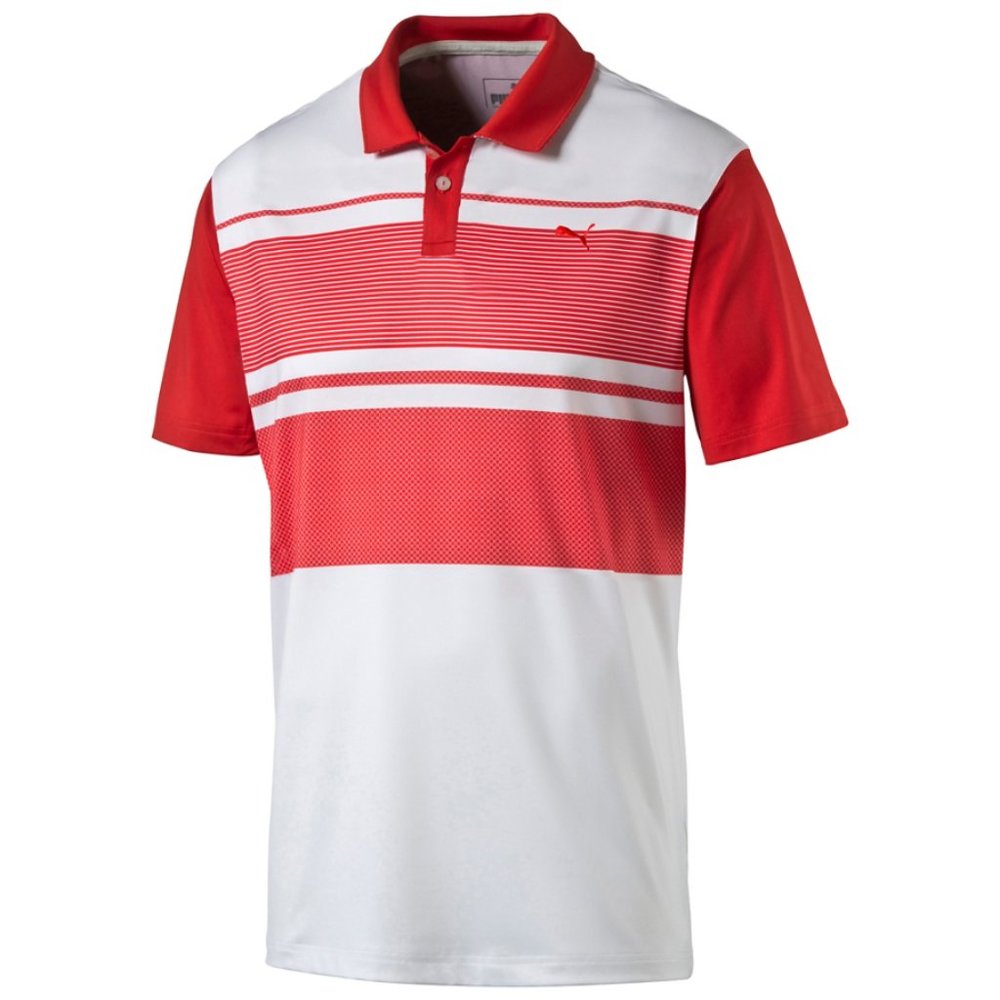 PUMA Golf Rickie Fowler Youth Jr Junior Kids PATTERN BLOCK Polo SM Small